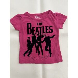 The Beatles Velvet Print Baby 12M Hot Pink Top